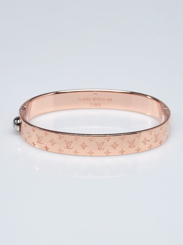 Louis Vuitton Pink Goldtone Metal Nanogram Cuff Bracelet