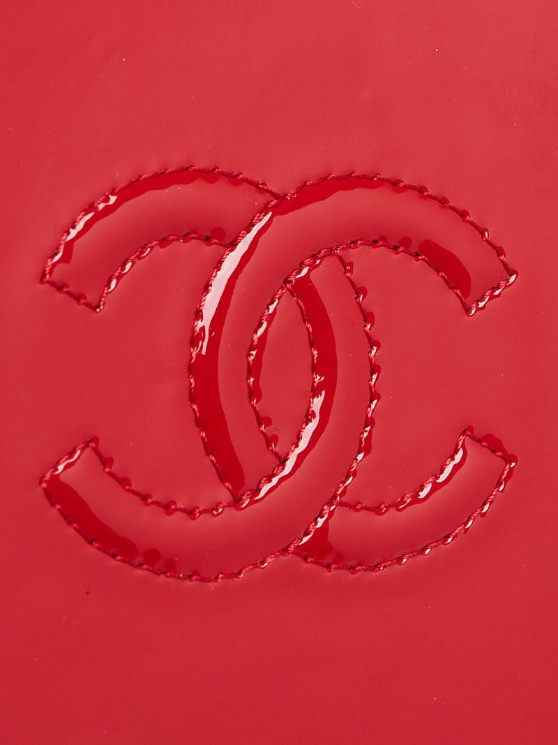 Chanel Red Patent Leather O-Phone Holder Crossbody Bag