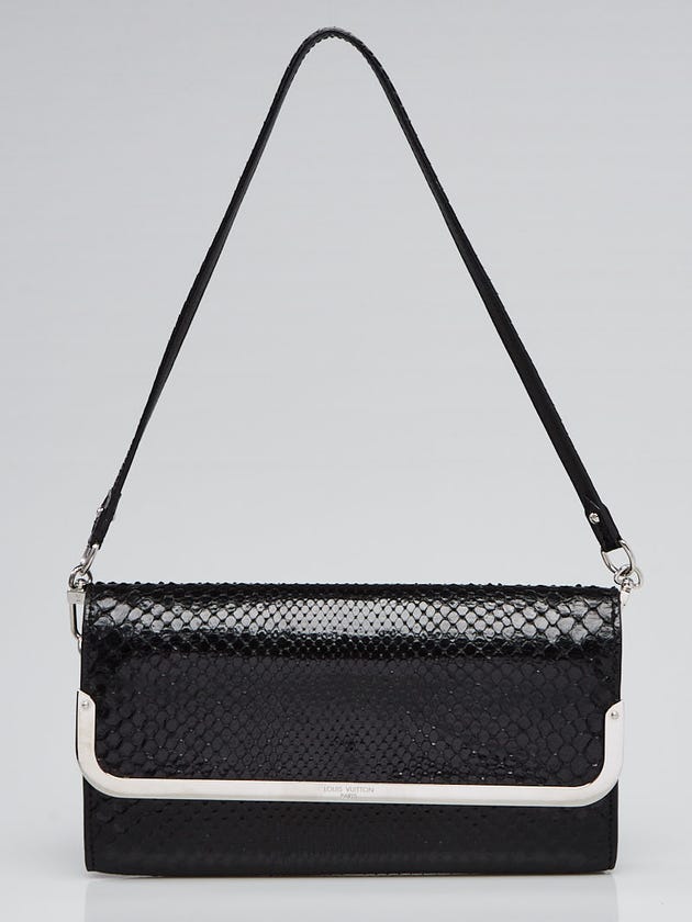 Louis Vuitton Black Python Rossmore MM Clutch Bag