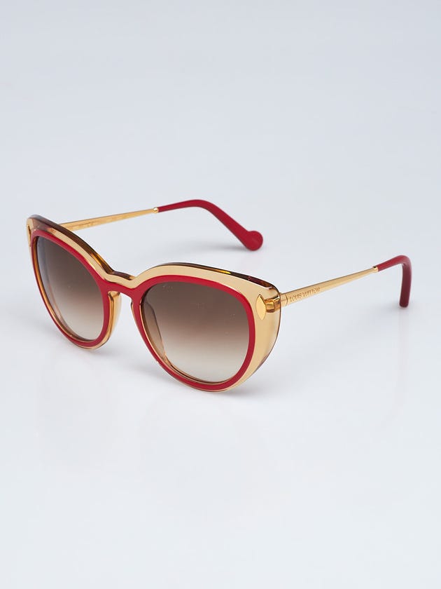 Louis Vuitton Red Acetate and Metal Frame Willow Sunglasses-Z0675W
