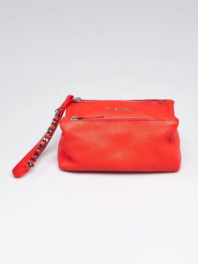 Givenchy Orange Sugar Goatskin Mini Pandora Wristlet Bag