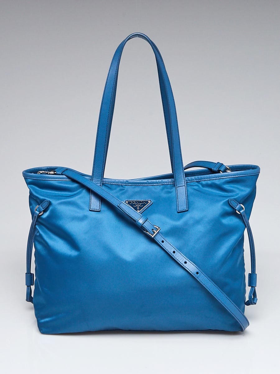 Prada Cobalto Tessuto Nylon and Saffiano Leather Tote Bag B4001T - Yoogi's  Closet