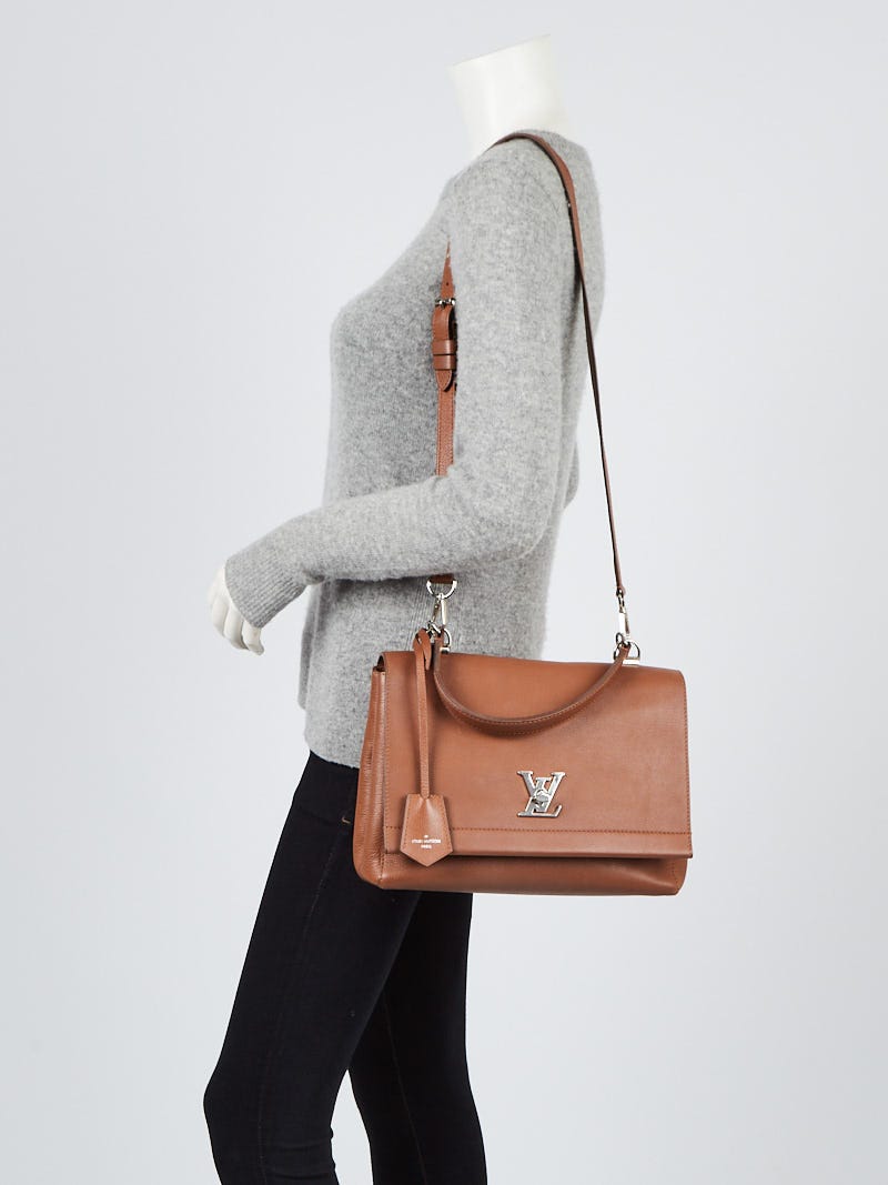 Louis Vuitton Beige Leather Lockme Hobo Bag - Yoogi's Closet