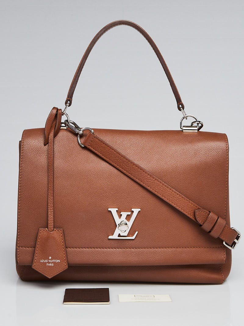 Louis Vuitton Beige Leather Lockme Hobo Bag - Yoogi's Closet