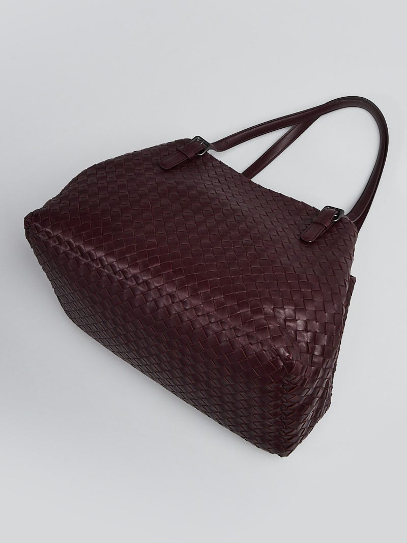 Bottega Veneta Aubergine Intrecciato Woven Nappa Leather Medium