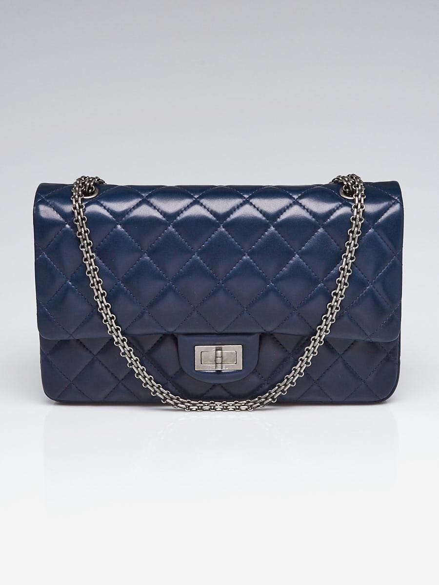 Chanel Navy Blue Quilted Lambskin Leather Chanel 19 Large Flap Bag -  Yoogi's Closet