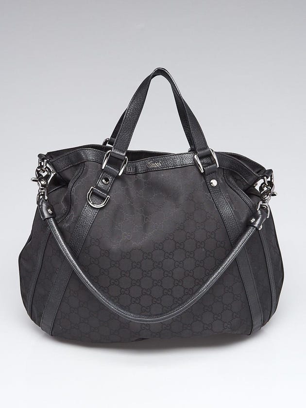 Gucci Black GG Canvas Abbey Convertible Hobo Bag