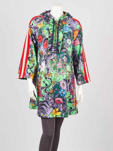 Gucci Green Tiger Print Cotton/Polyester Blend Hooded Dress Size XS | Yoogi's Closet Gucci Green Tiger Print Cotton/Polyester Blend Hooded Dress Size XS | Yoogi's Closet