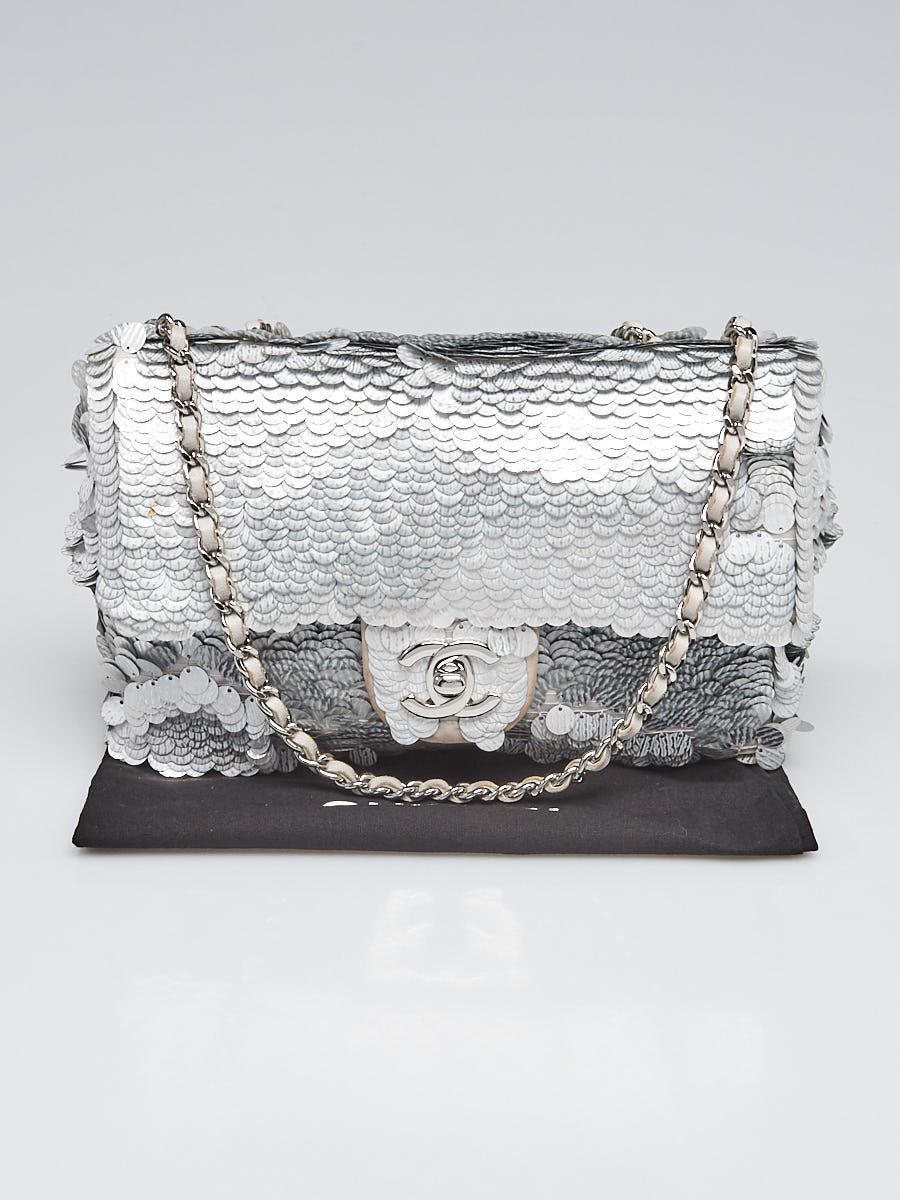 Chanel Silver Sequins Small Flap Bag - Yoogi's Closet