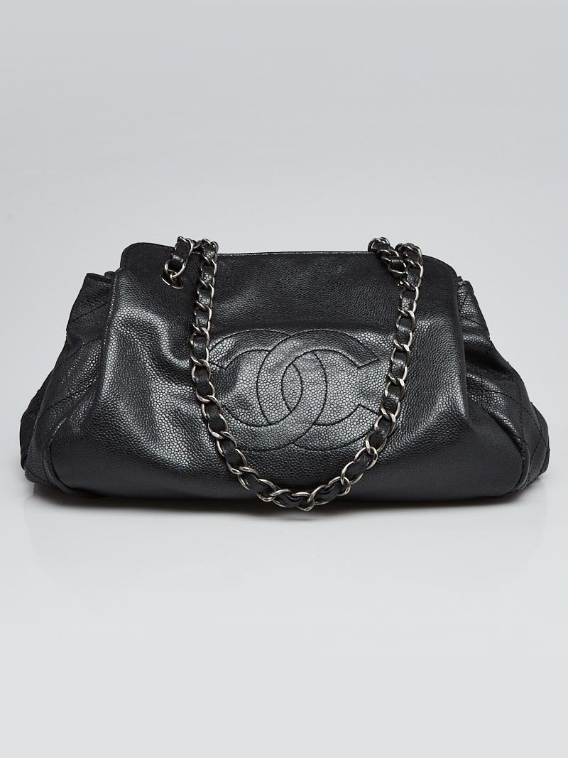 Chanel CC Caviar Quilted Accordion Bucket Bag Black Leather ref.759380 -  Joli Closet