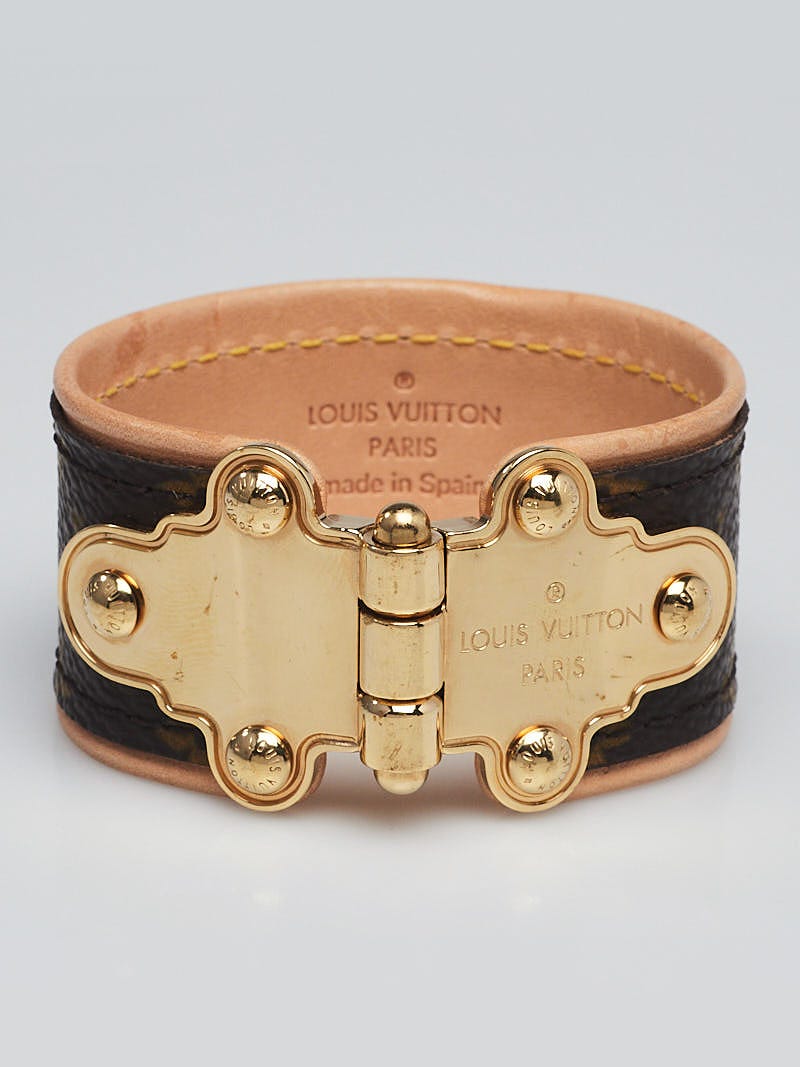 Louis Vuitton Monogram Canvas Save It Cuff Bracelet Size 17
