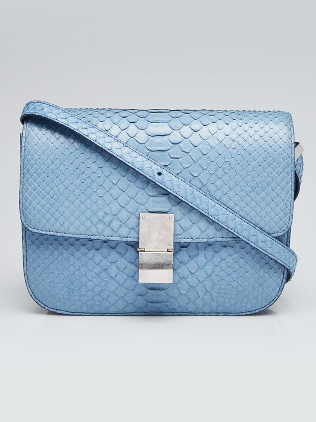 Celine Light Blue Python Medium Box Bag