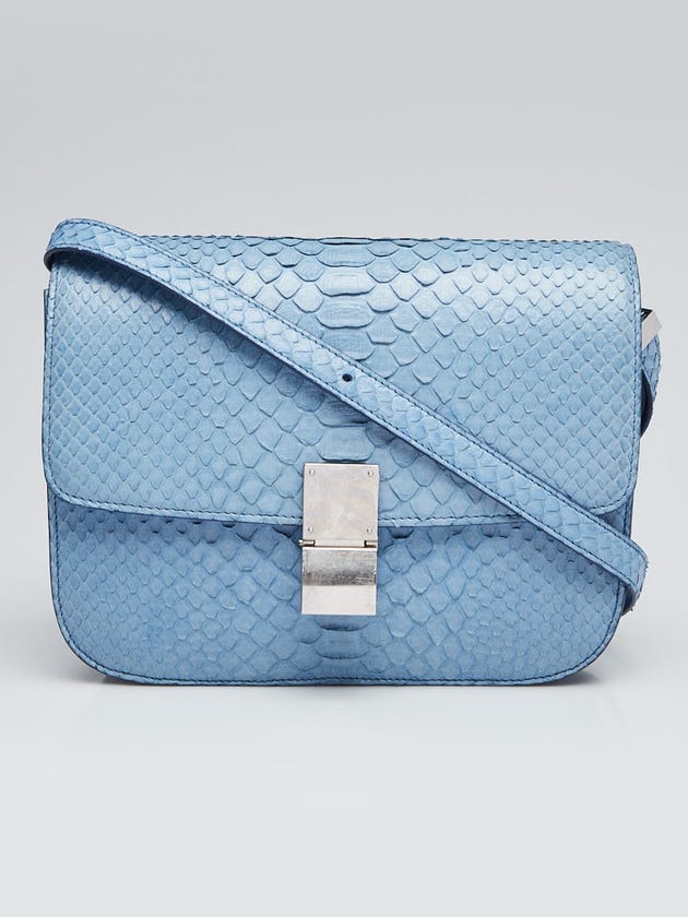 Celine Light Blue Python Medium Box Bag | Yoogi's Closet