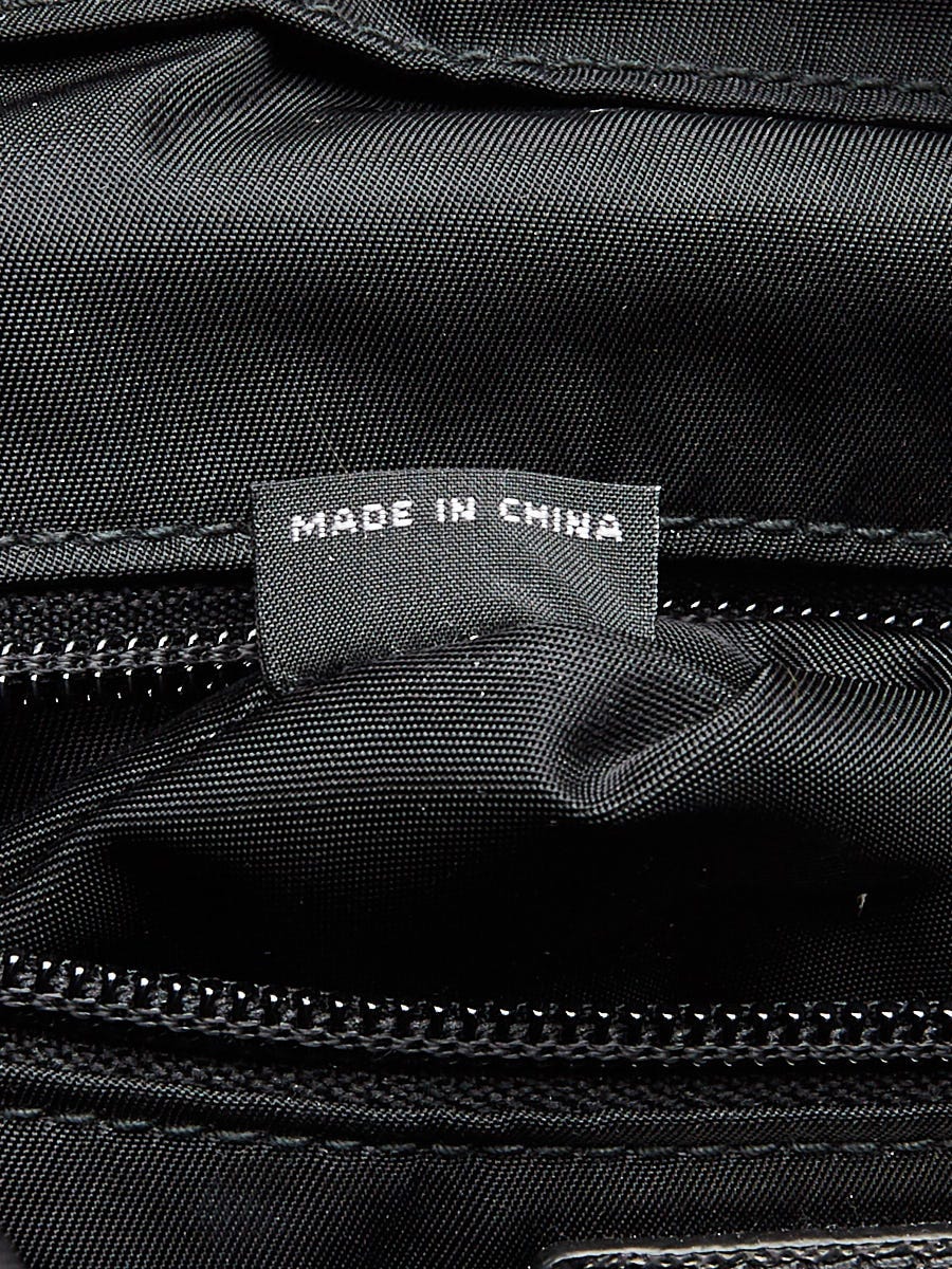 Prada Black Tessuto Nylon and Saffiano Logo Backpack Bag