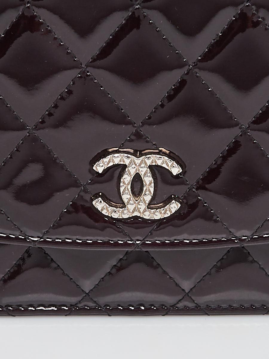 Chanel Blue Quilted Patent Leather Classic Woc Clutch Bag