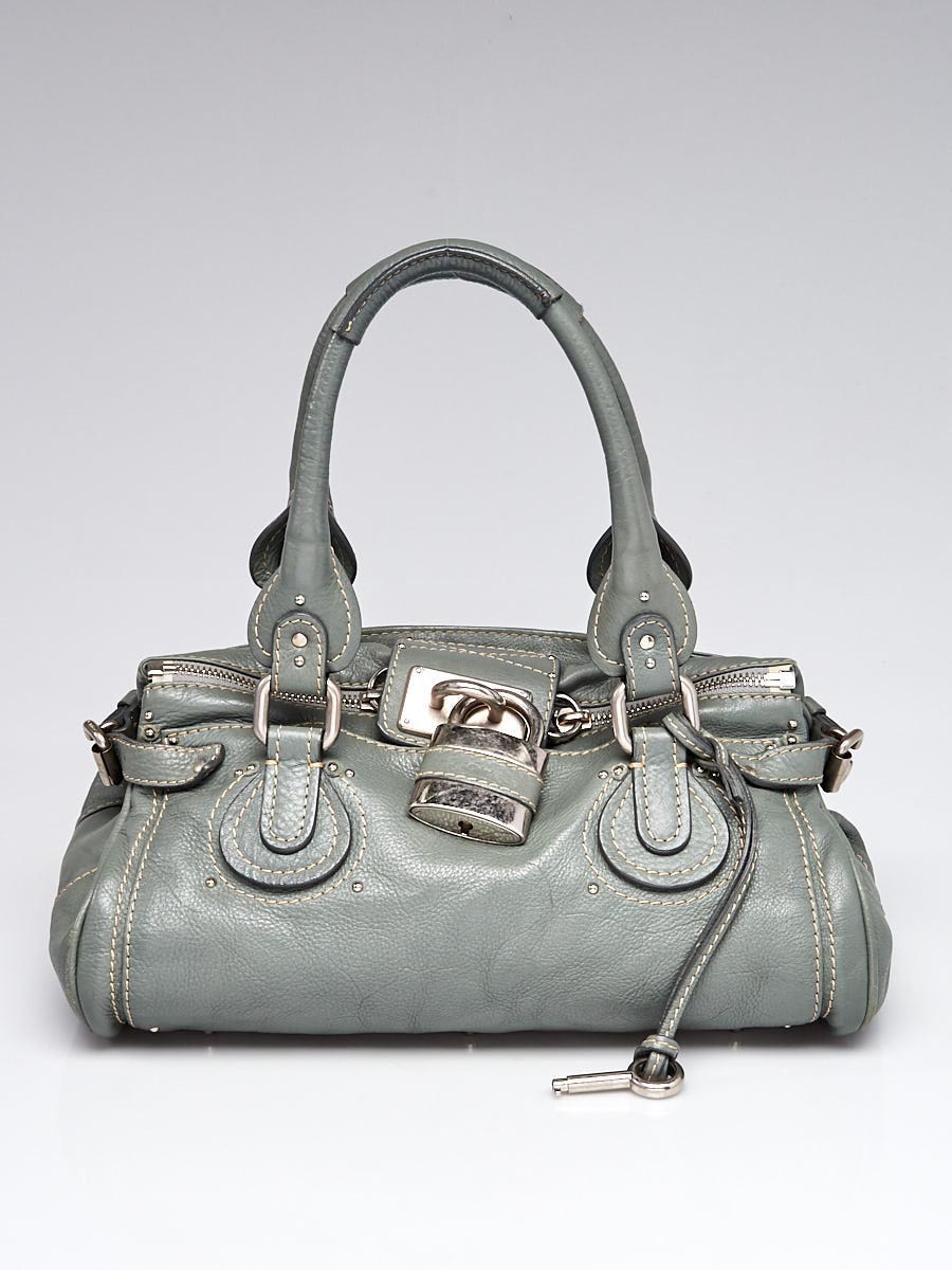 クロエ　Chloé vintage Grey Leather bag Chloe Grey Leather Paddington Medium Satchel Bag | Yoogi's