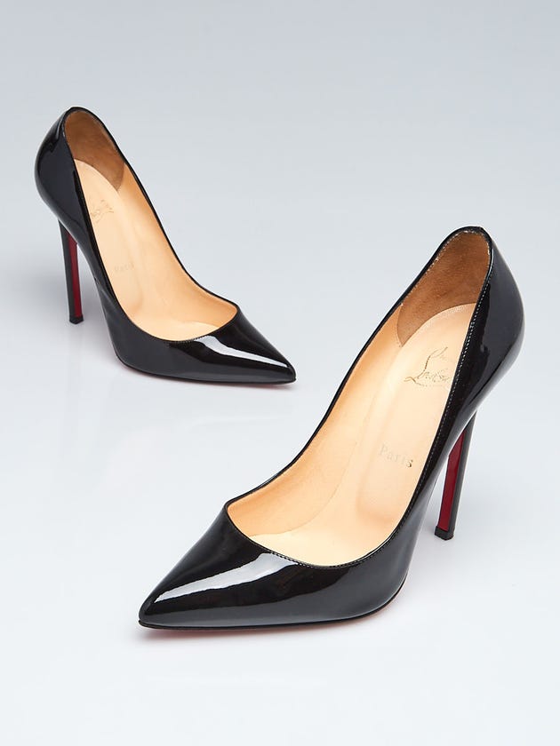 Christian Louboutin Black Patent Leather Pigalle 120 Pumps Size 9/39.5