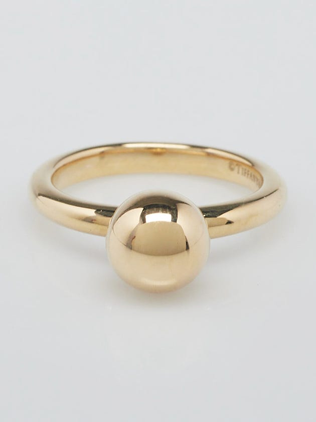 Tiffany & Co. 18k Yellow Gold HardWear 8mm Ball Ring Size 5