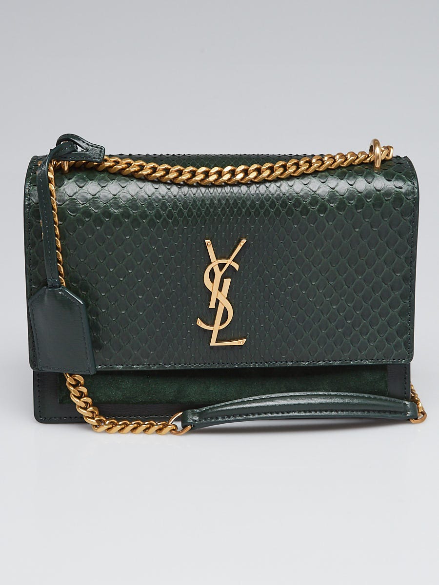 Saint Laurent Sunset Crossbody Bag Python with Leather and Suede Medium at  1stDibs