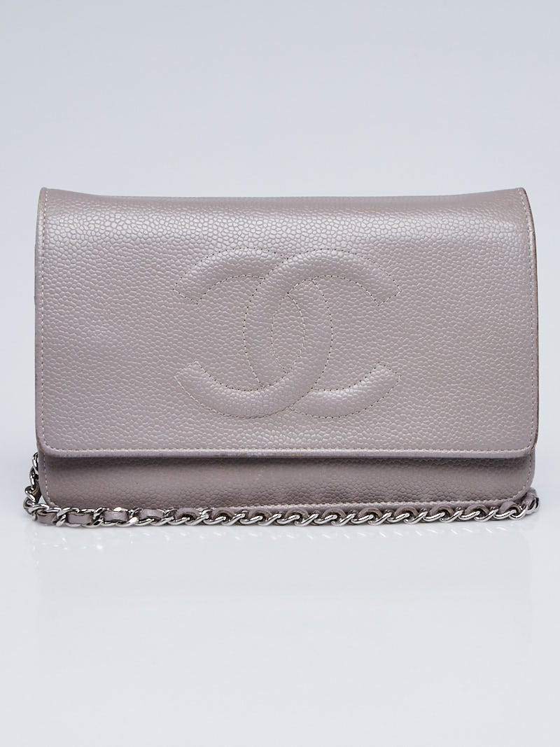 Chanel Grey Caviar Leather Timeless WOC Clutch Bag