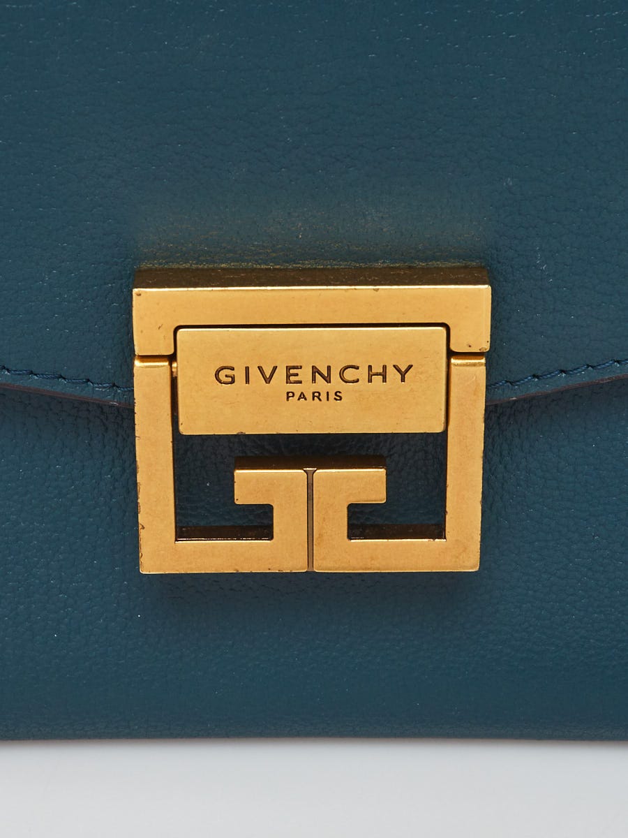 Givenchy Blue/Black Leather/Suede GV3 Small Crossbody Bag | Yoogi's Closet