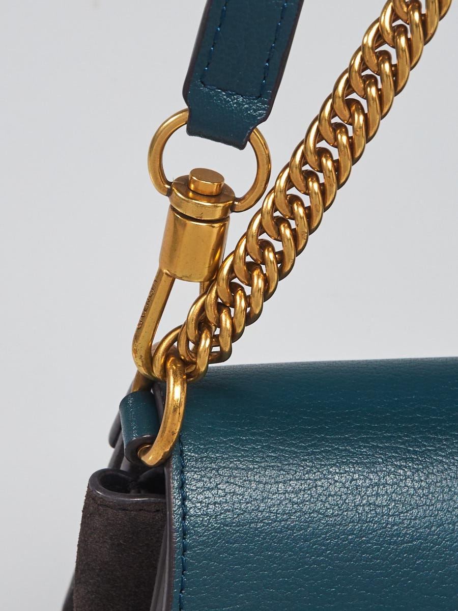Givenchy Blue/Black Leather/Suede GV3 Small Crossbody Bag