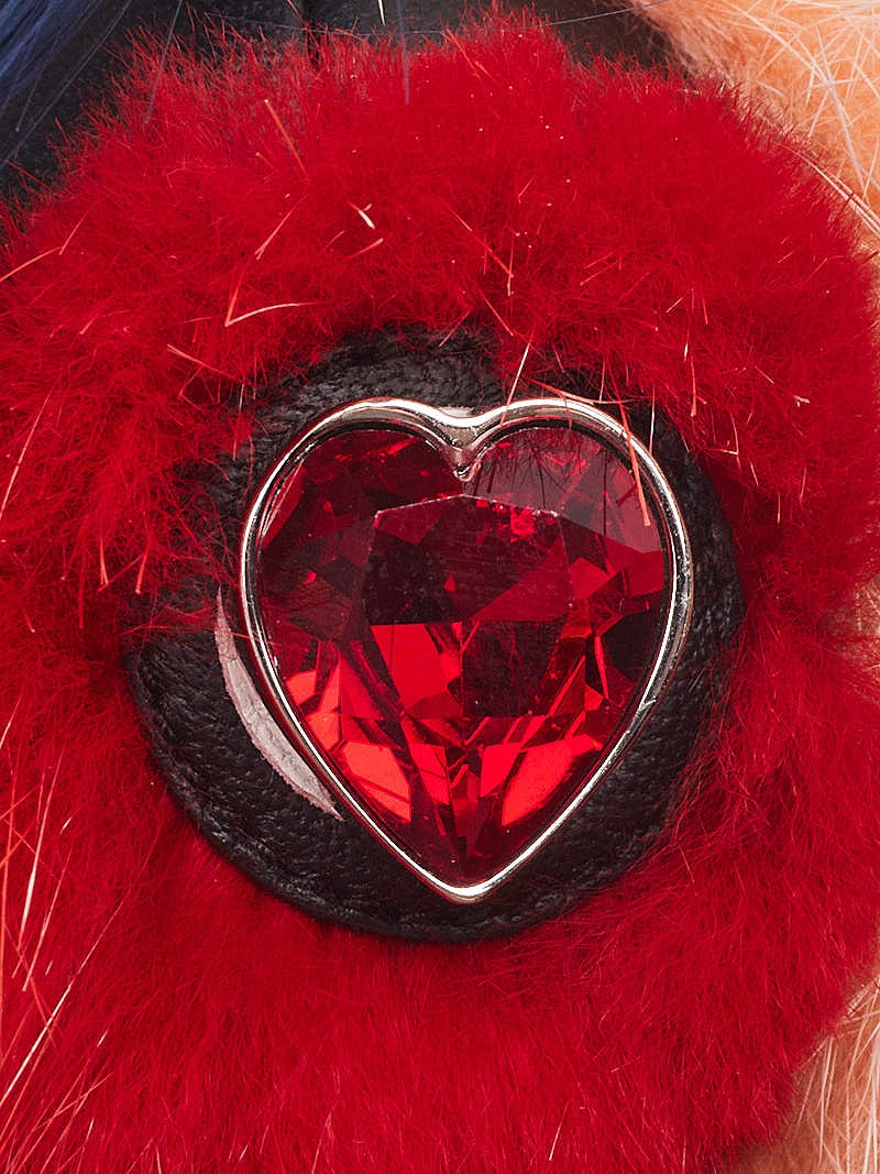 Fendi Pink/Blue/Red Fur/Leather Heart Eyes Bug Bag Charm | Yoogi's