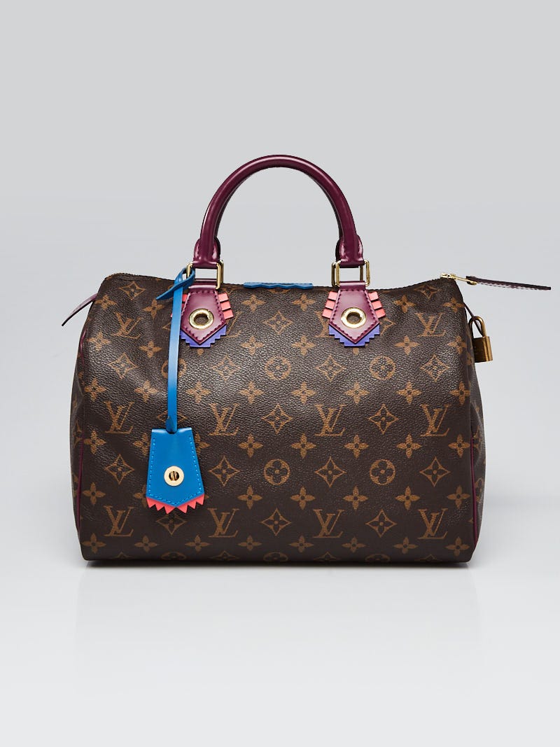 Louis Vuitton Speedy Handbag Limited Edition Totem Monogram Canvas 30 Brown