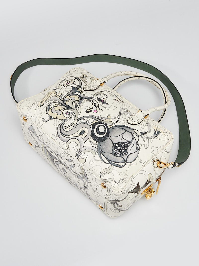 Prada Limited Edition Multicolor Rabbit Print Bauletto Top Handle