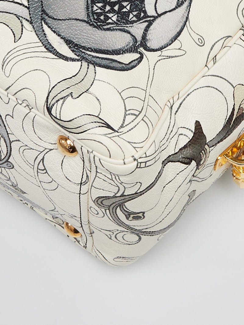 Prada Limited Edition Multicolor Rabbit Print Bauletto Top