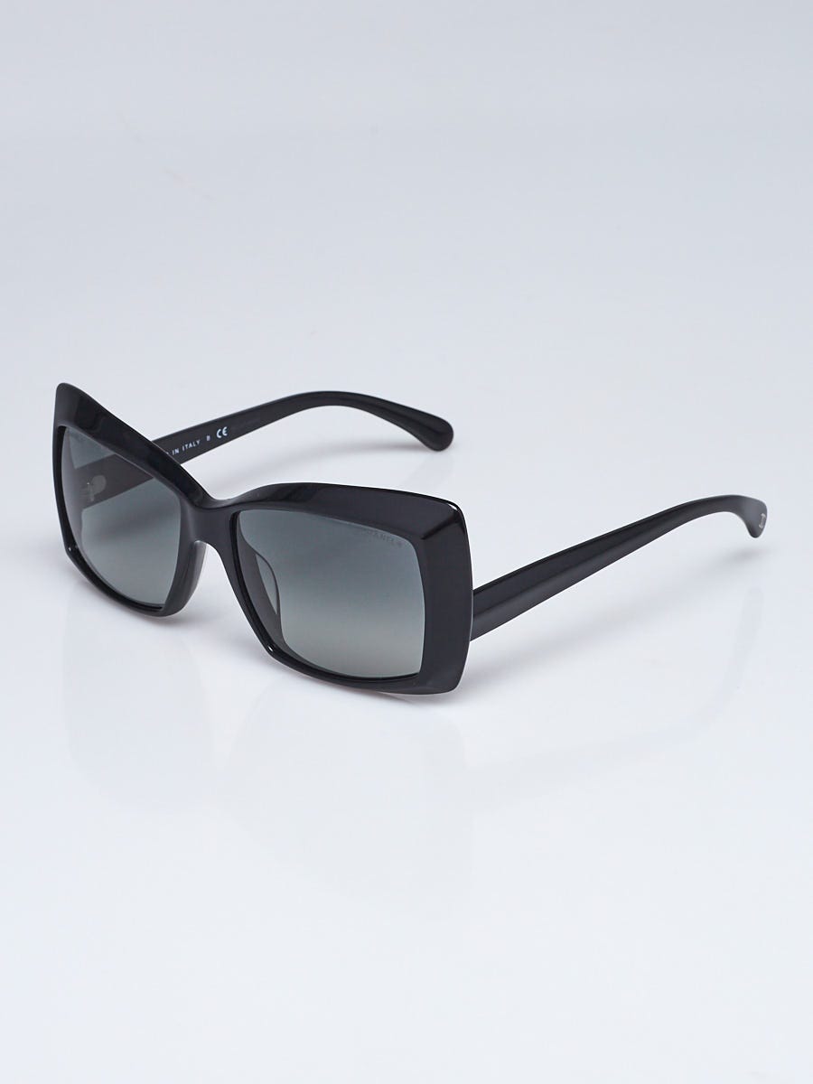 Chanel Black Acetate Frame Rectangle Sunglasses-5366 - Yoogi's Closet