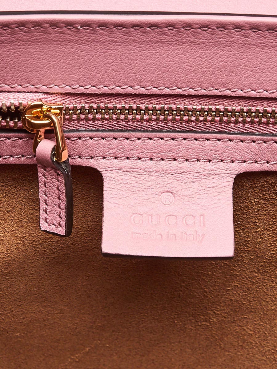 Gucci Pink/Green Leather Padlock Medium Shoulder Bag | Yoogi's Closet