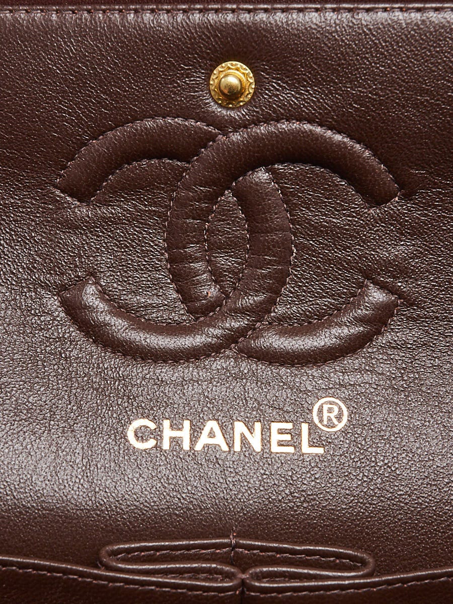 Chanel Dark Brown Quilted Lambskin Leather Classic Small