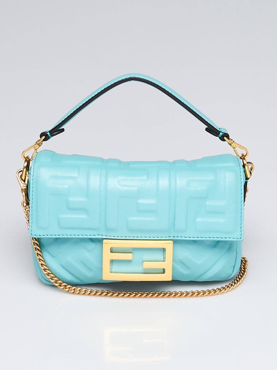 Fendi Mini Baguette Bag Tiffany Blue