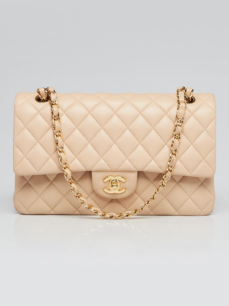 Decorativo Alivio Sin sentido Chanel Beige Quilted Lambskin Leather Classic Medium Double Flap Bag -  Yoogi's Closet