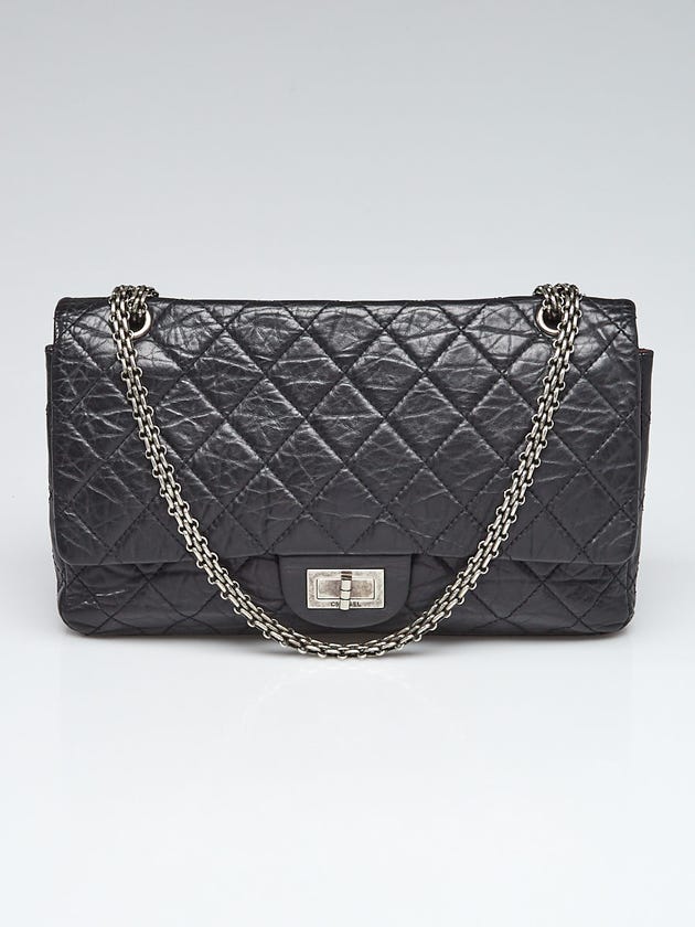 Chanel Black 2.55 Reissue Quilted Classic Lambskin Leather 227 Jumbo Flap Bag