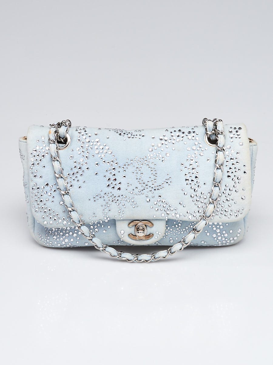 Chanel Light Blue Quilted Denim and Crystal Embroidered Medium Flap Bag -  Yoogi's Closet