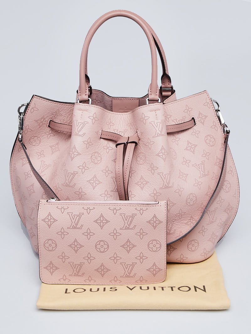 Louis Vuitton Mahina Girolatta Magnolia Convertible Tote Shoulder Bag Gray Pouch