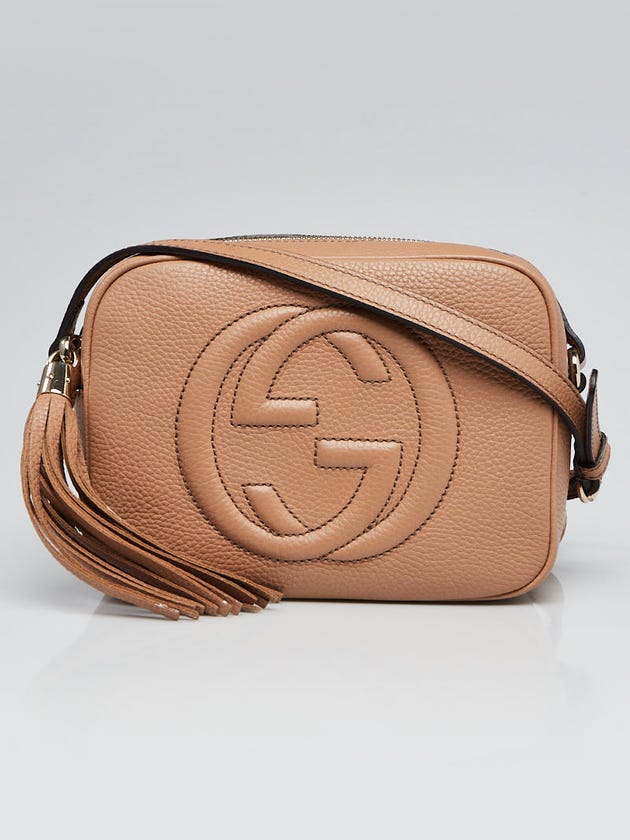 Gucci Beige Pebbled Leather Soho Disco Small Shoulder Bag