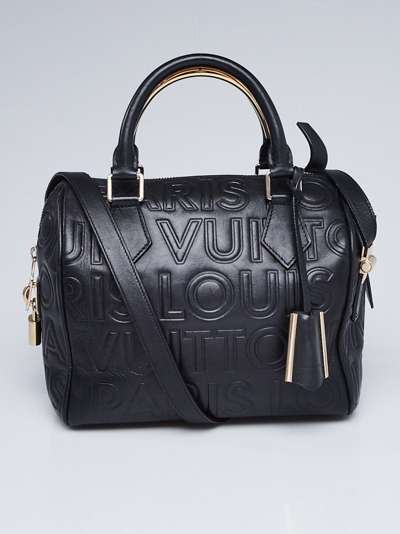 Louis Vuitton Black Monogram Paris Embossed Leather Limited