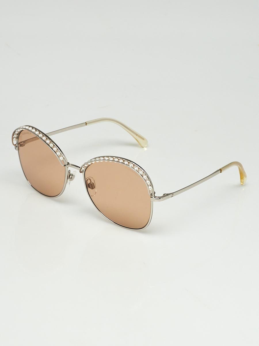 Chanel pearl sunglasses outlet round