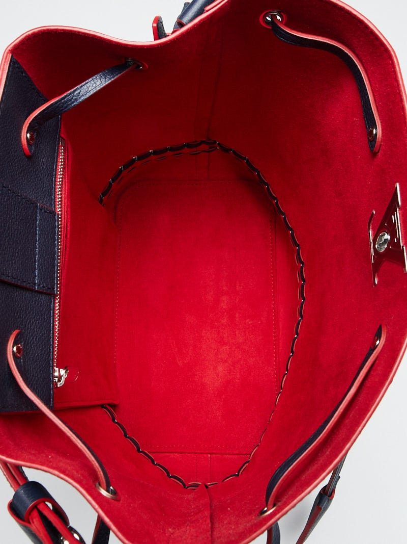 Louis Vuitton Leather Lockme Bucket Bag M54677 Red Pony-style