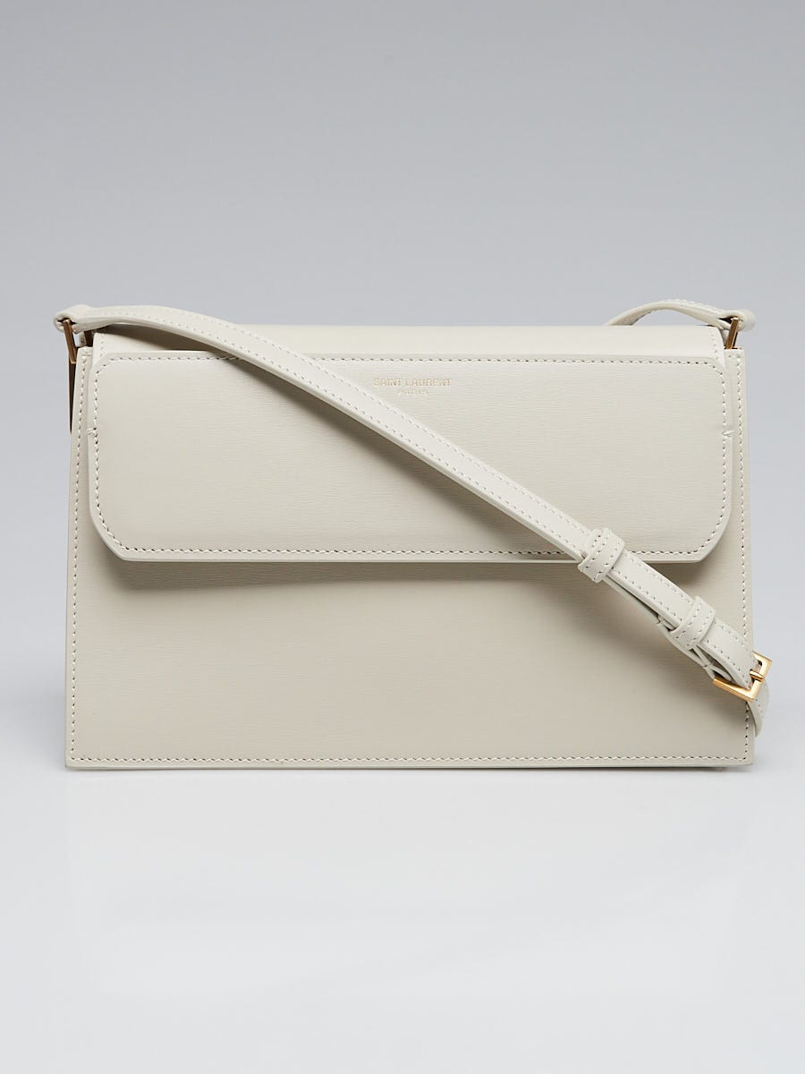 Yves Saint Laurent Off White Calfskin Leather Catherine Crossbody