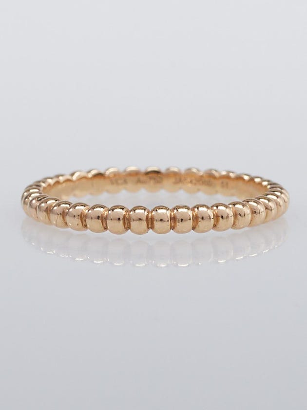 Van Cleef Arpels 18k Yellow Gold Small Model Perlee Ring Size 51