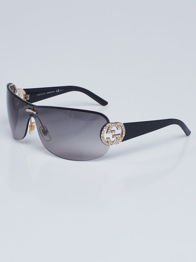 Gucci Black Acetate Gradient Tint Crystal GG Sunglasses- 4224