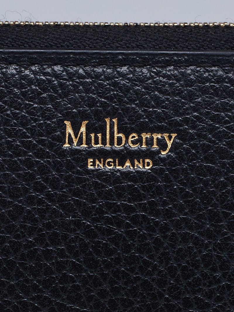 Mulberry Black Pebbled Leather Wallet on Chain Bag - Yoogi's Closet