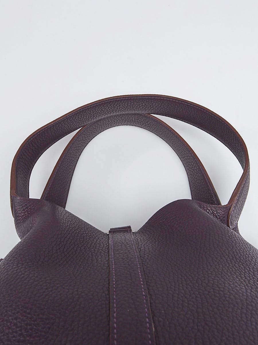 Hermes 26cm Violet Clemence Leather Picotin Lock GM Bag - Yoogi's Closet