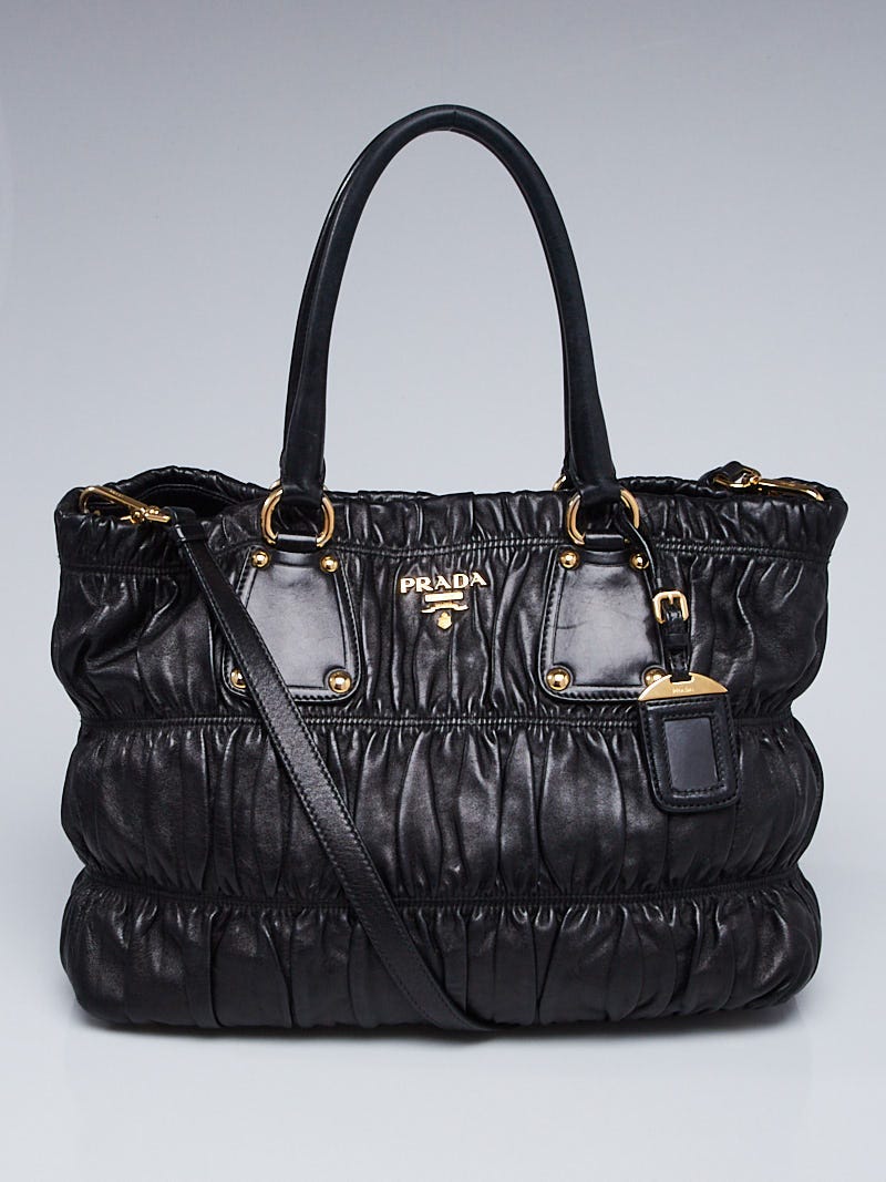 Prada Black Nappa Gaufre Leather Tote Bag BR4247