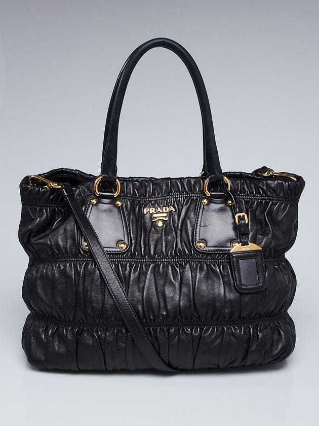 Prada Black Nappa Gaufre Leather Tote Bag BR4247