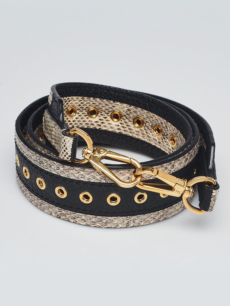 Louis Vuitton Black Leather Buckle Bracelet - Yoogi's Closet